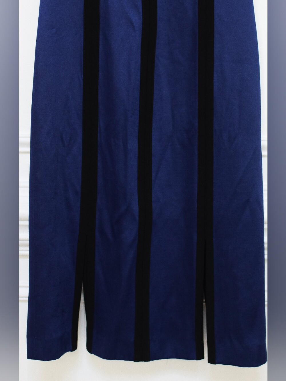 Diane Von Furstenberg Blue Black Striped Sleeveless Sheath Midi Dress Size 2 - Picture 8 of 15